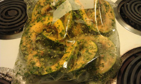 Kobucha squash in marinade