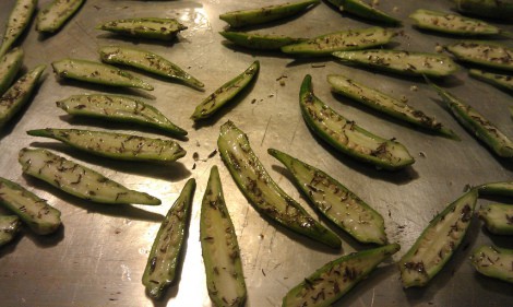 Seasoned raw okra