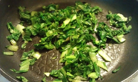 Low-Amine Spinach Artichoke Dip Substitute: bok choy greens, cooked