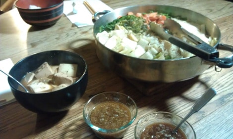 Sukiyaki, served at the table (photo)